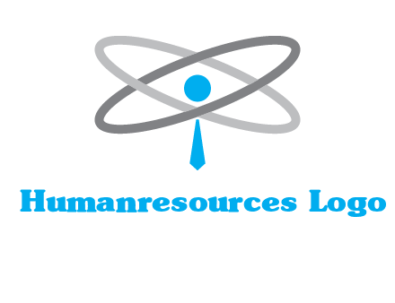 abstract person incorporated with orbit and tie logo