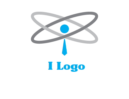 abstract person incorporated with orbit and tie logo