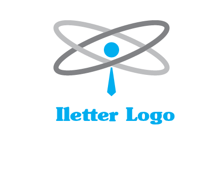 abstract person incorporated with orbit and tie logo