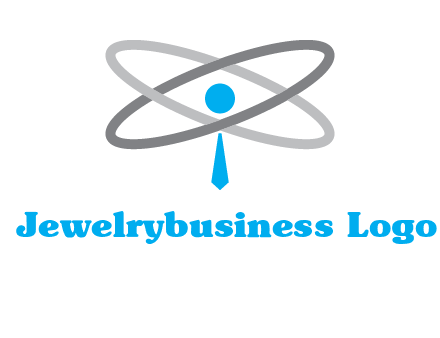 abstract person incorporated with orbit and tie logo