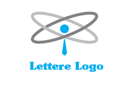 abstract person incorporated with orbit and tie logo