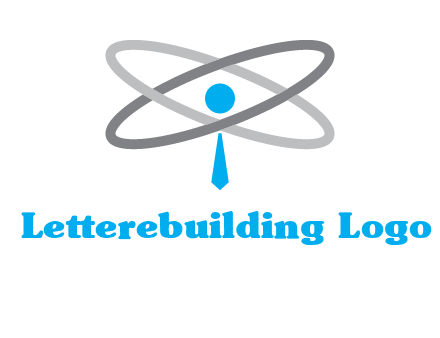 abstract person incorporated with orbit and tie logo