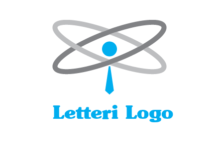 abstract person incorporated with orbit and tie logo