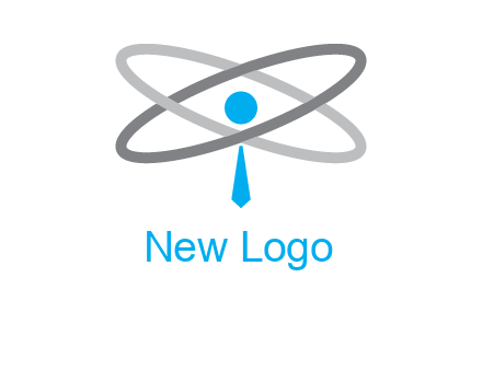 abstract person incorporated with orbit and tie logo