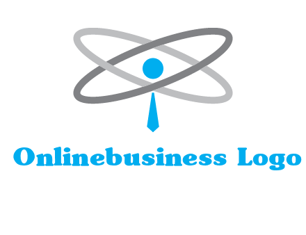 abstract person incorporated with orbit and tie logo