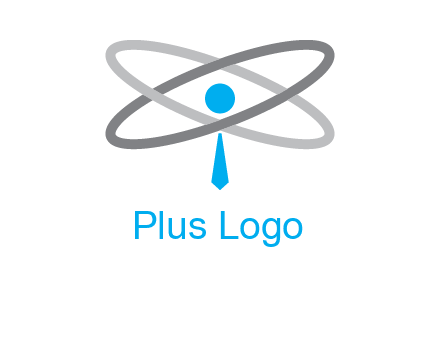 abstract person incorporated with orbit and tie logo
