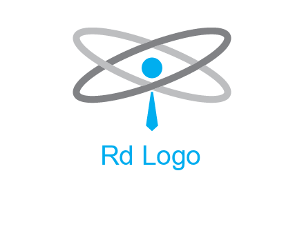 abstract person incorporated with orbit and tie logo