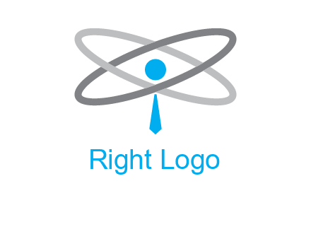 abstract person incorporated with orbit and tie logo