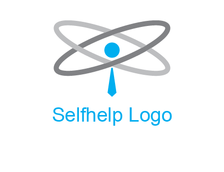 abstract person incorporated with orbit and tie logo