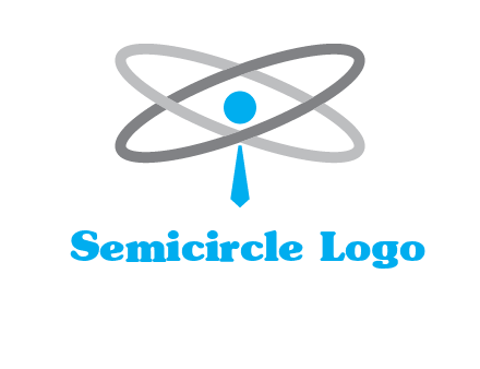 abstract person incorporated with orbit and tie logo