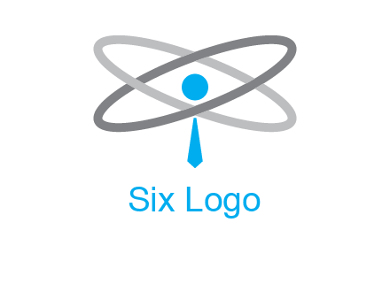abstract person incorporated with orbit and tie logo