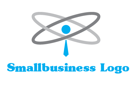 abstract person incorporated with orbit and tie logo