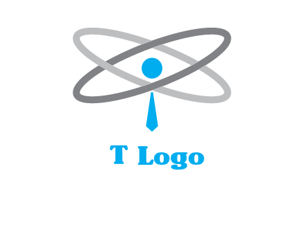 abstract person incorporated with orbit and tie logo