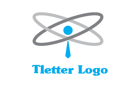 abstract person incorporated with orbit and tie logo