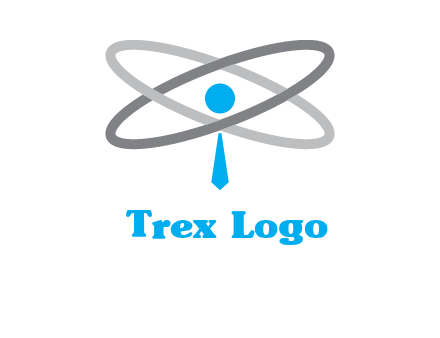 abstract person incorporated with orbit and tie logo