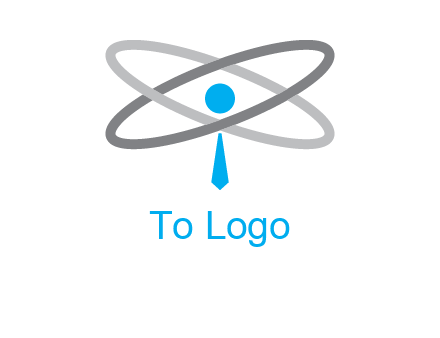 abstract person incorporated with orbit and tie logo