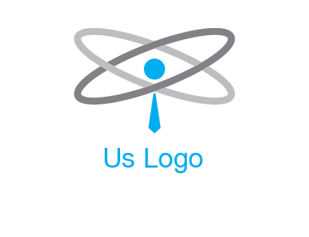 abstract person incorporated with orbit and tie logo