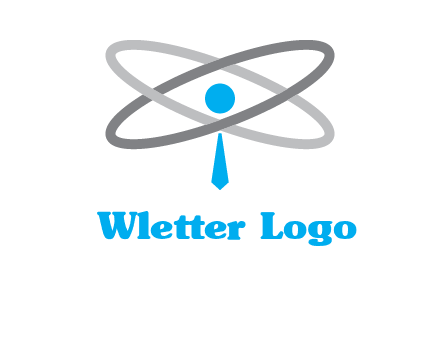 abstract person incorporated with orbit and tie logo