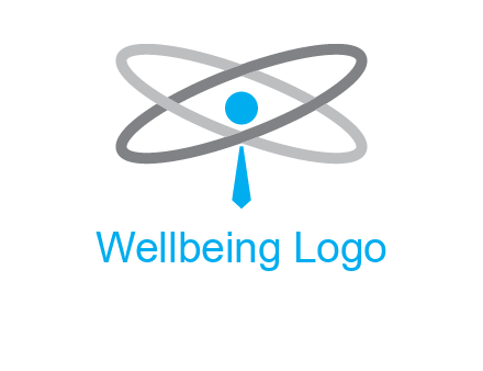 abstract person incorporated with orbit and tie logo