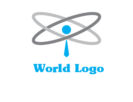 abstract person incorporated with orbit and tie logo