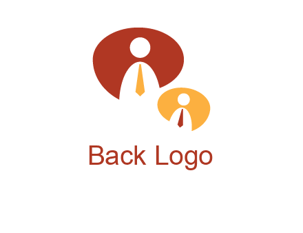 abstract person inside the speech bubble with tie logo
