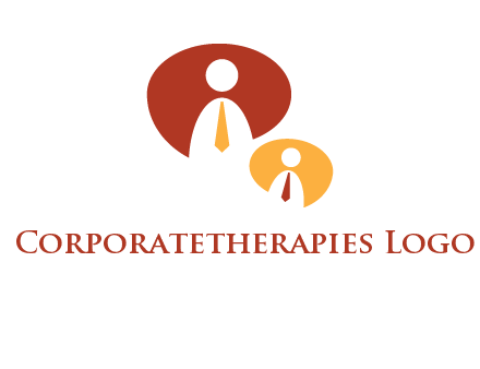 abstract person inside the speech bubble with tie logo