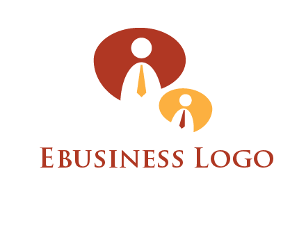 abstract person inside the speech bubble with tie logo