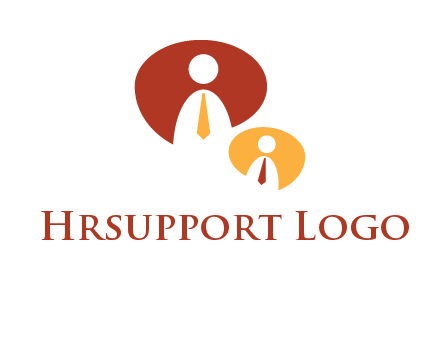 abstract person inside the speech bubble with tie logo