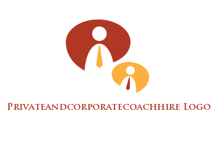 abstract person inside the speech bubble with tie logo