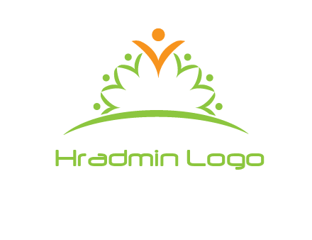 crown made of abstract persons logo