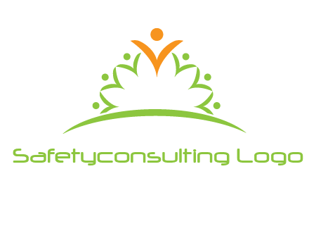 crown made of abstract persons logo