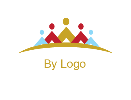 mountains made of abstract people logo