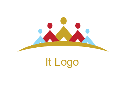 mountains made of abstract people logo