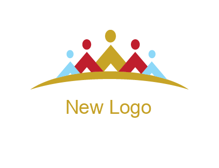 mountains made of abstract people logo