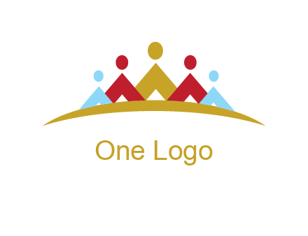 mountains made of abstract people logo
