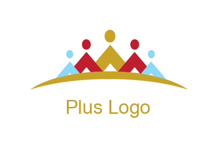 mountains made of abstract people logo