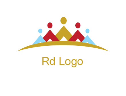 mountains made of abstract people logo