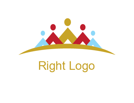 mountains made of abstract people logo
