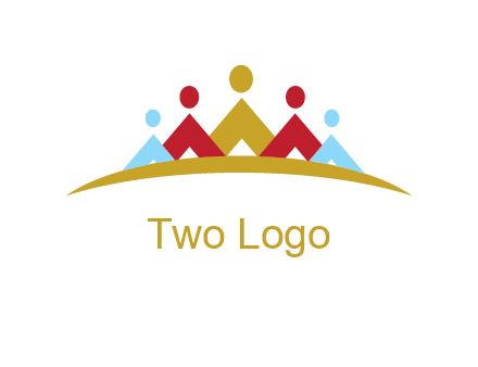 mountains made of abstract people logo