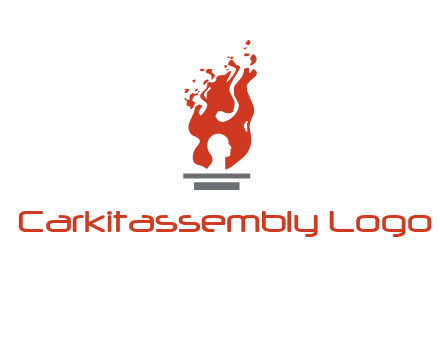 person face inside fire icon