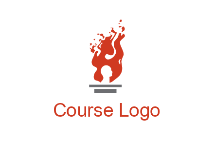 person face inside fire icon