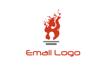 person face inside fire icon