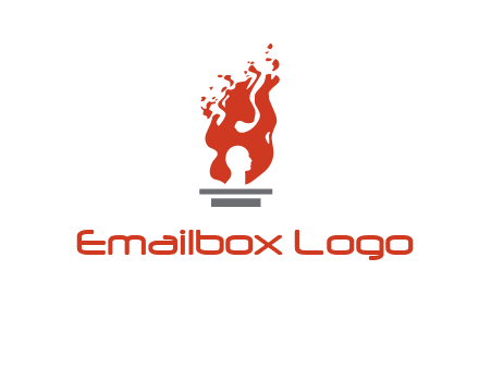 person face inside fire icon