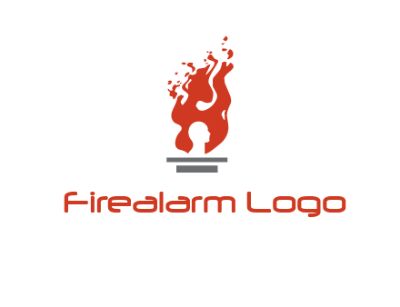 person face inside fire icon