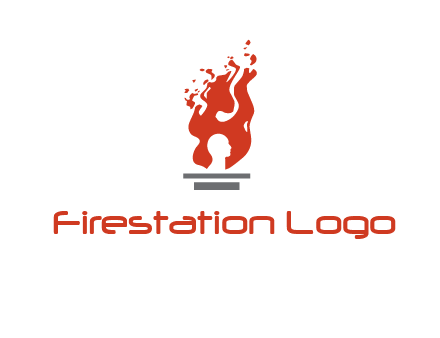 person face inside fire icon