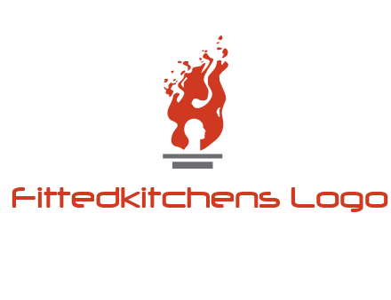 person face inside fire icon