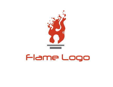 person face inside fire icon
