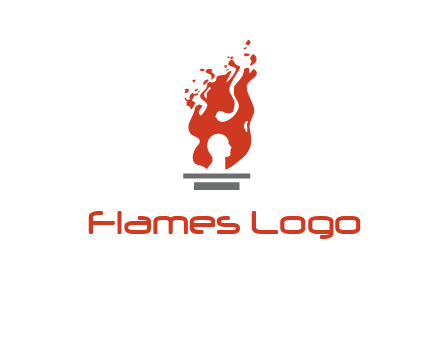 person face inside fire icon