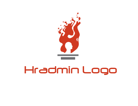 person face inside fire icon