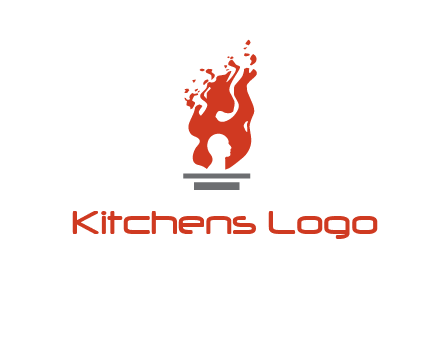 person face inside fire icon